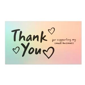50pcs Thank You For Supporting My Small Business Reflective Laser Appreciate